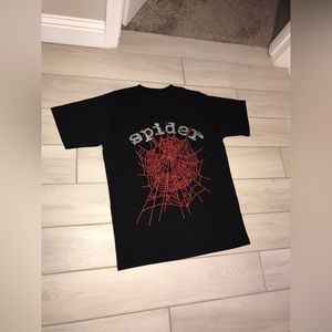 NEW SP5DER WEB RHINESTONE TEE BLACK